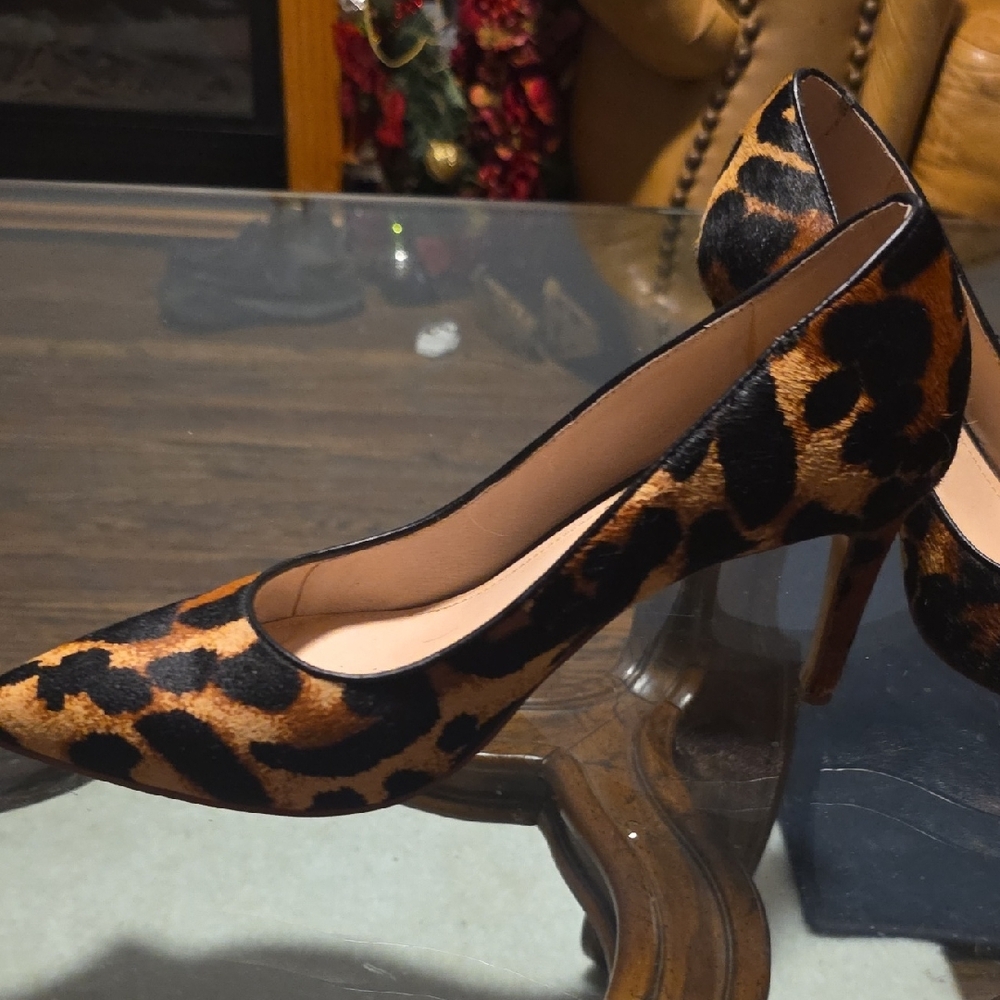 Louise et Cie Leopard Real Cow Hair Fur Heels - Picture 3 of 11